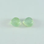Prehnite 1PC Large 10x10 MM Heart Cabochon Green Genuine semi Precious Loose Gems