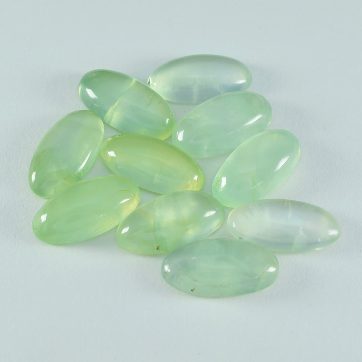 Prehnite 10PC Tiny 3x6 MM Marquise  Cabochon Green Shine semi Precious Loose Gems Secundaire afbeelding