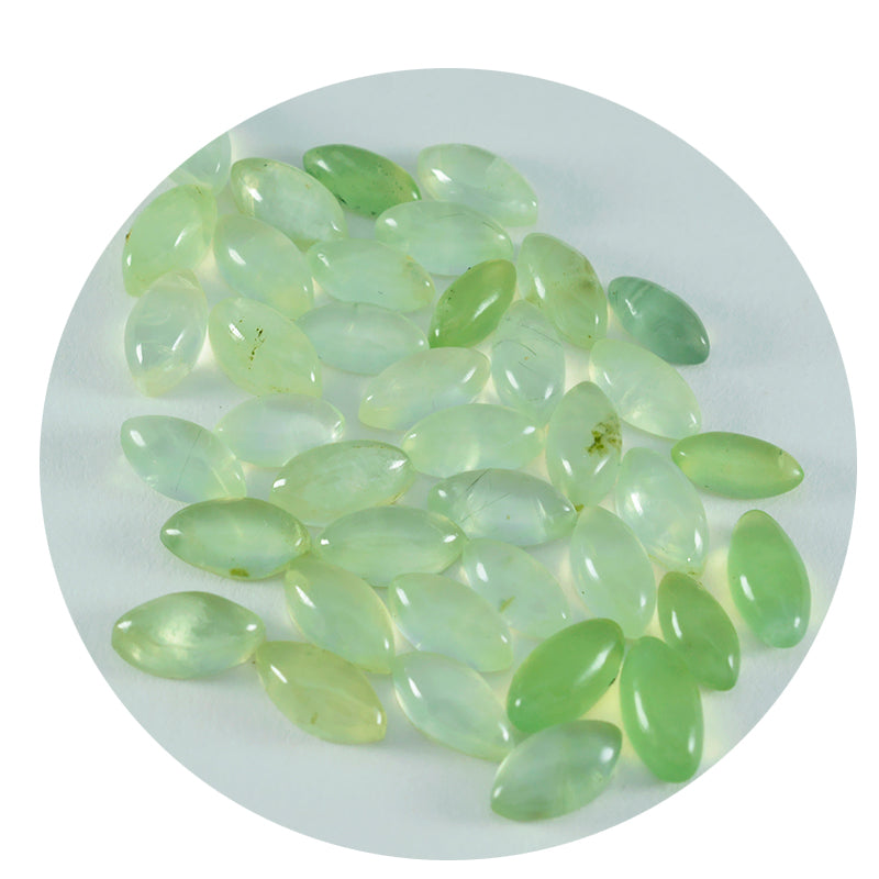 Prehnite 1PC Small 5x10 MM Marquise  Cabochon Green High Quality semi Precious Loose Gemstones