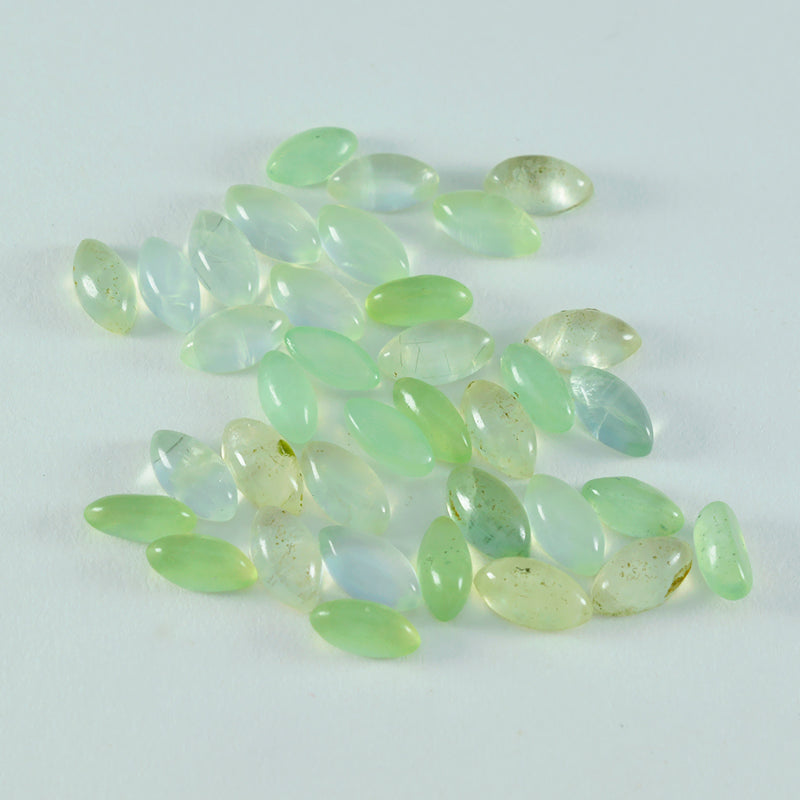 Prehnite 10PC Tiny 4x8 MM Marquise  Cabochon Green Fine semi Precious Loose Gemstone