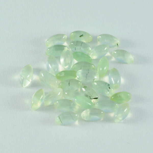 Prehnite 1PC Small 5x10 MM Marquise  Cabochon Green High Quality semi Precious Loose Gemstones