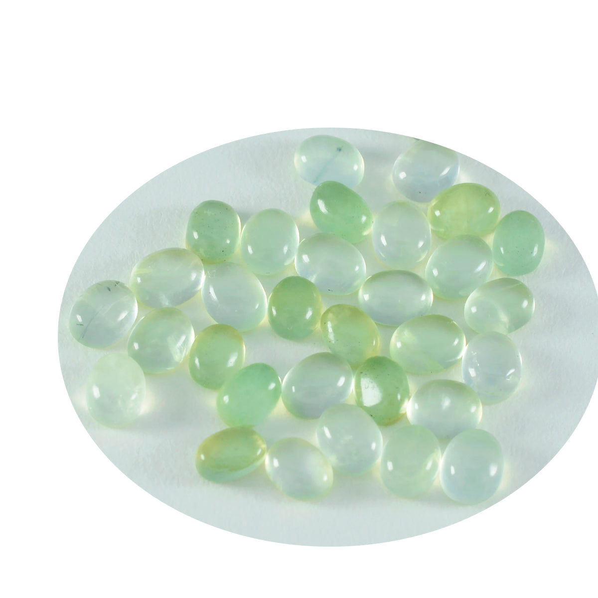 Prehnite 10PC Tiny 3x5 MM Oval Cabochon Green Luster semi Precious Loose Gemstones Secondary image