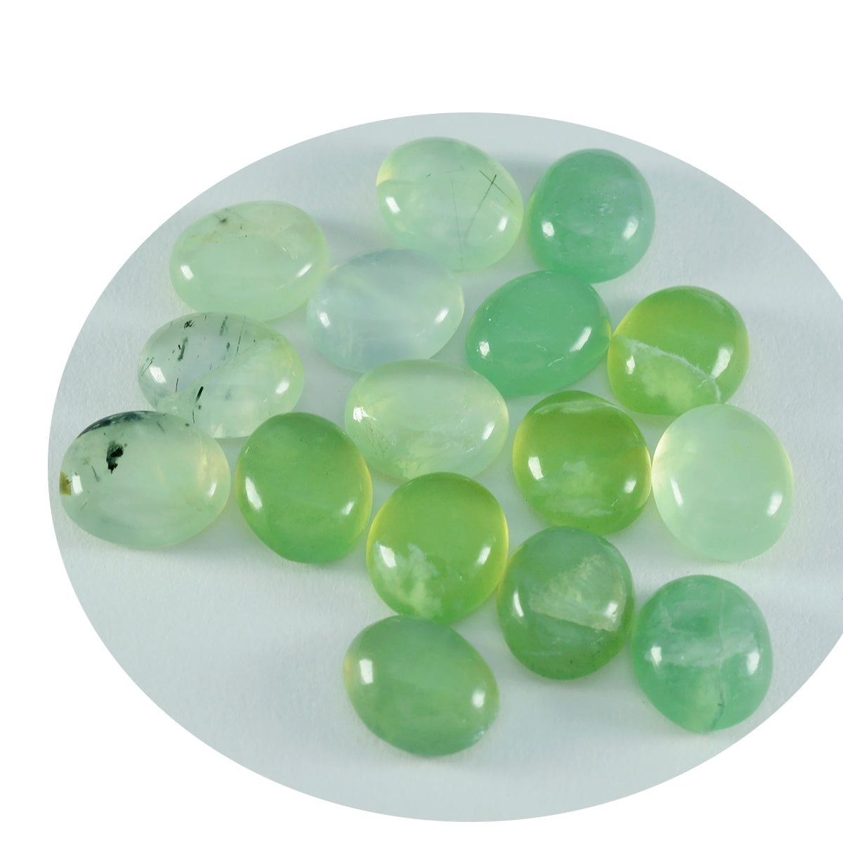 Prehnite 1PC Large 9x11 MM Oval Cabochon Green Pure semi Precious Precious Gemstone Immagine secondaria del prodotto
