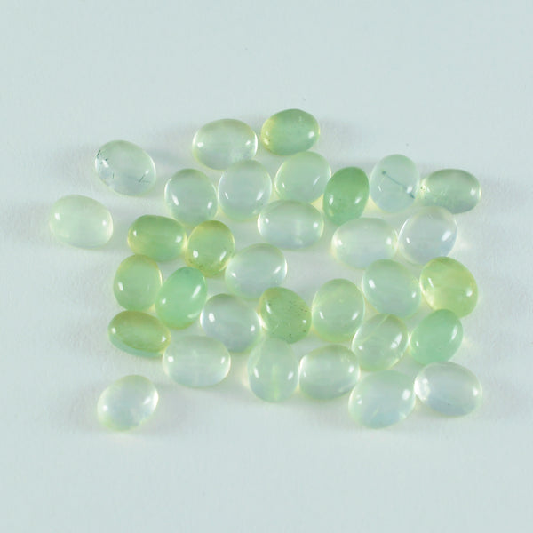 Prehnite 10PC Tiny 3x5 MM Oval Cabochon Green Luster semi Precious Loose Gemstones