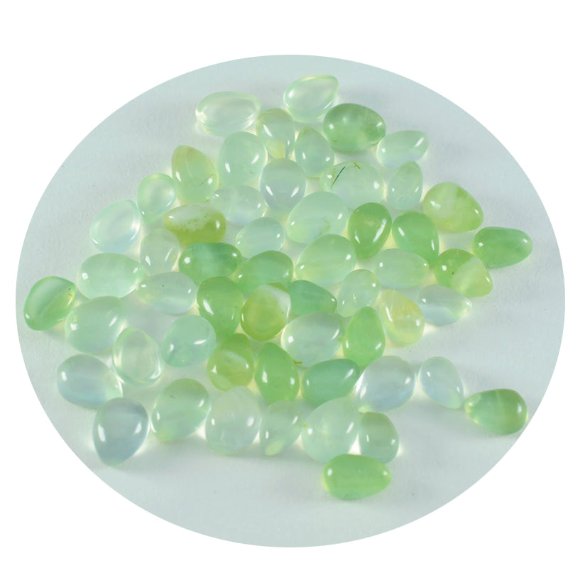 Prehnite 10PC Tiny 3x5 MM Pear Cabochon Green Natural semi Precious Loose Gemstone