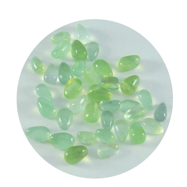 Prehnite 10PC Tiny 4x6 MM Pear Cabochon Green Genuine semi Precious Loose Gemstones