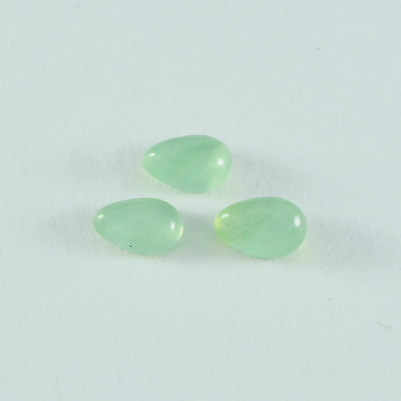 Prehnite 10PC Tiny 4x6 MM Pear Cabochon Green Genuine semi Precious Loose Gemstones