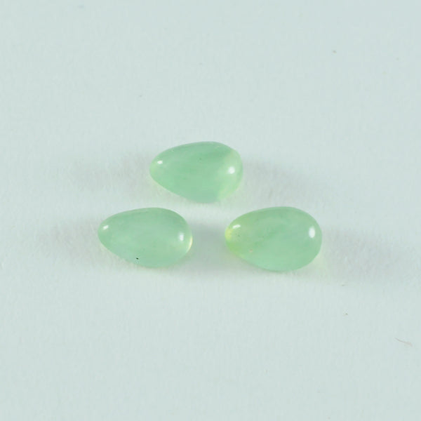 Prehnite 10PC Tiny 4x6 MM Pear Cabochon Green Genuine semi Precious Loose Gemstones