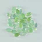 Prehnite 10PC Tiny 4x6 MM Pear Cabochon Green Genuine semi Precious Loose Gemstones