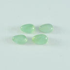 Prehnite 1PC Medium 7x10 MM Pear Cabochon Green Sparkling semi Precious Loose Gemstone