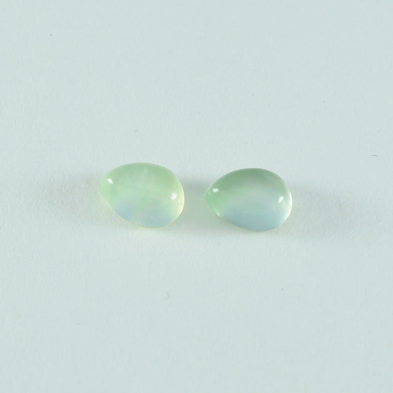 Prehnite 1PC Medium 7x10 MM Pear Cabochon Green Sparkling semi Precious Loose Gemstone
