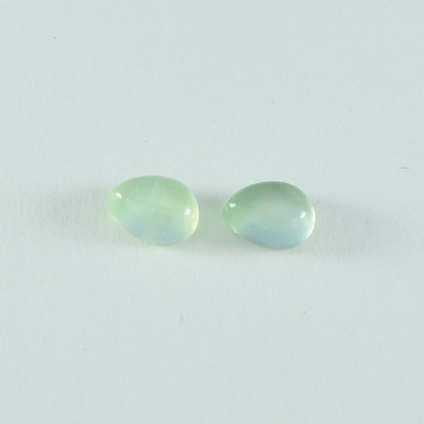 Prehnite 1PC Medium 7x10 MM Pear Cabochon Green Sparkling semi Precious Loose Gemstone