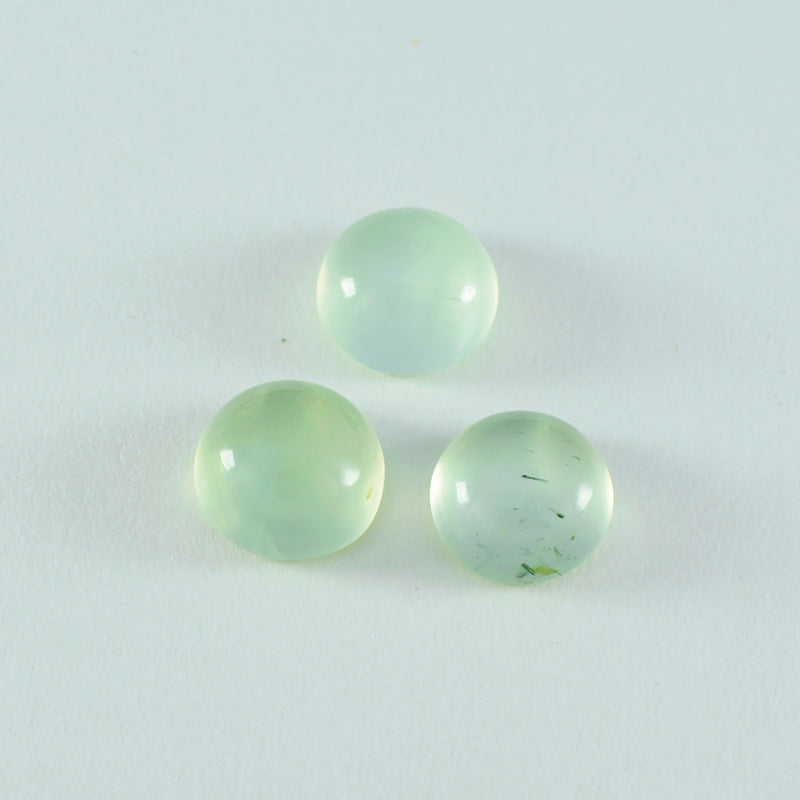 Prehnite 1PC Small 8x8 MM Round Cabochon Green Fine semi Precious Semi Precious Gemstone