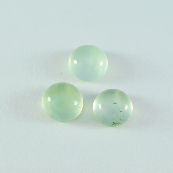 Prehnite 1PC Small 7x7 MM Round Cabochon Green Shine semi Precious Loose Gemstones