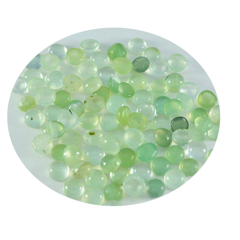 Prehnite 10PC Tiny 4x4 MM Round Cabochon Green Splendid semi Precious Gems