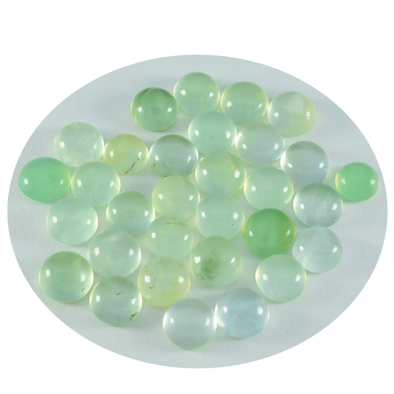 Prehnite 10PC Tiny 5x5 MM Round Cabochon Green Luster semi Precious Loose Gems
