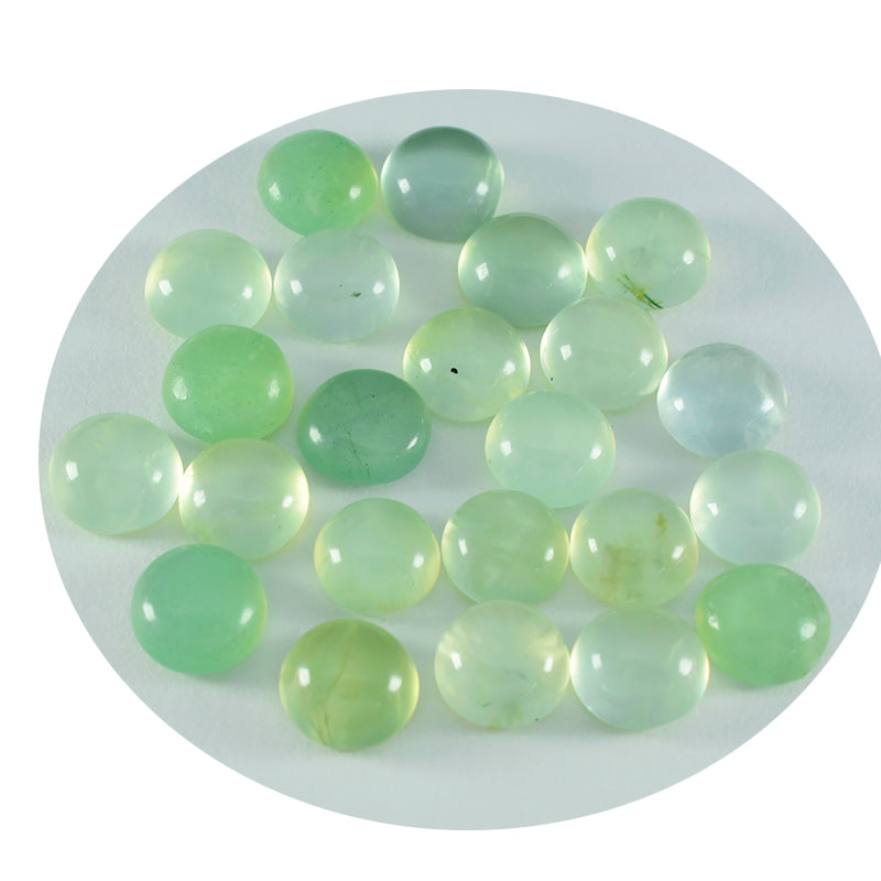 Prehnite 1PC Small 8x8 MM Round Cabochon Green Fine semi Precious Semi Precious Gemstone