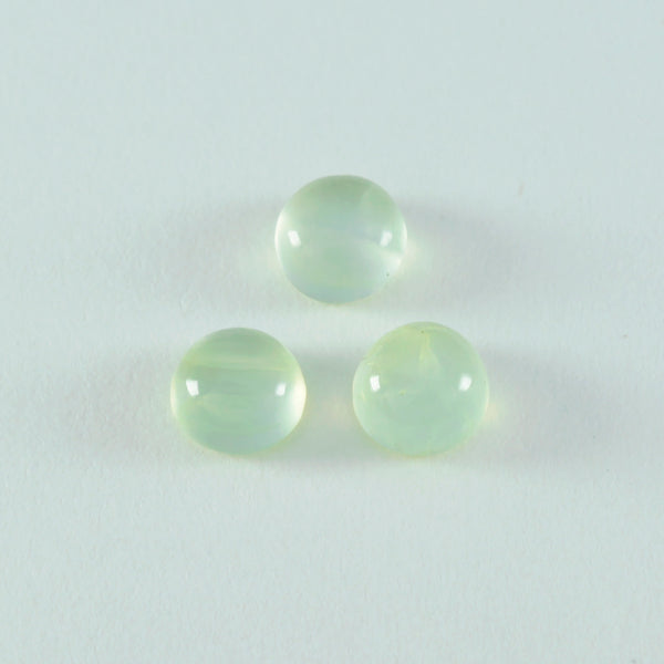 Prehnite 1PC Small 7x7 MM Round Cabochon Green Shine semi Precious Loose Gemstones