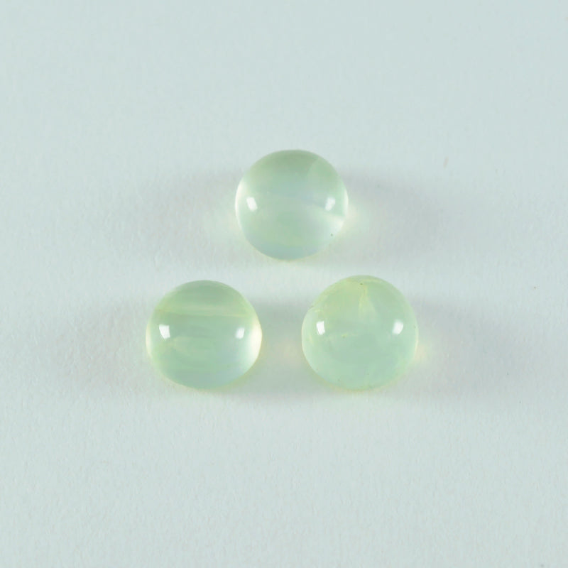 Prehnite 1PC Small 8x8 MM Round Cabochon Green Fine semi Precious Semi Precious Gemstone