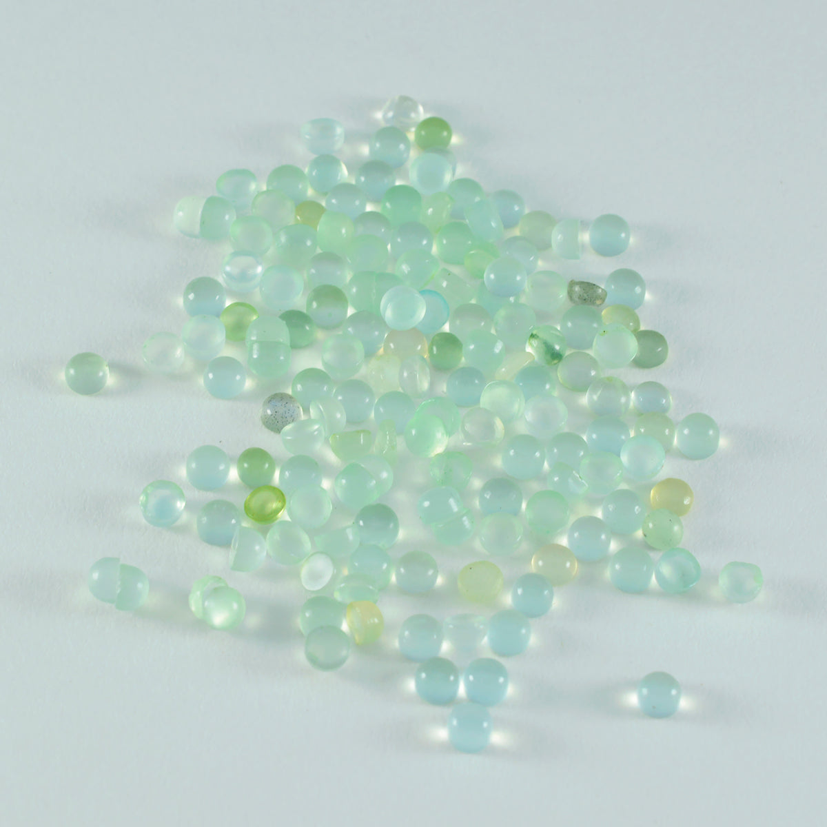 Prehnite 10PC Tiny 3x3 MM Round Cabochon Green Polished semi Precious Precious Gemstone