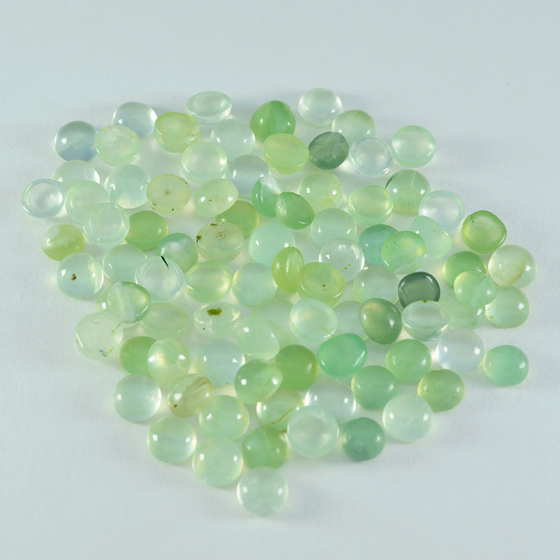 Prehnite 10PC Tiny 4x4 MM Round Cabochon Green Splendid semi Precious Gems
