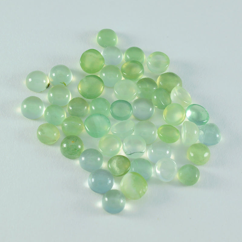 Prehnite 10PC Tiny 5x5 MM Round Cabochon Green Luster semi Precious Loose Gems