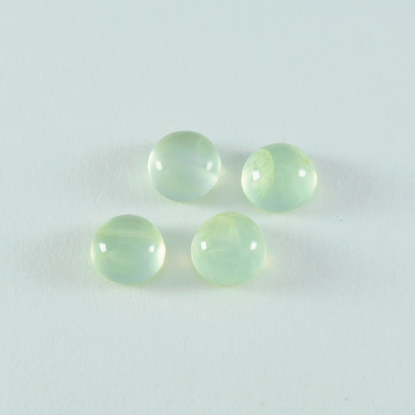 Prehnite 1PC Small 7x7 MM Round Cabochon Green Shine semi Precious Loose Gemstones