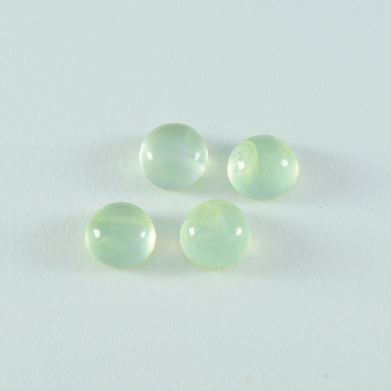 Prehnite 1PC Small 7x7 MM Round Cabochon Green Shine semi Precious Loose Gemstones