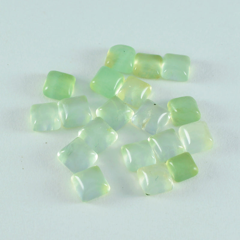 Prehnite 10PC Tiny 5x5 MM Square Cabochon Green Sparkling semi Precious Gems