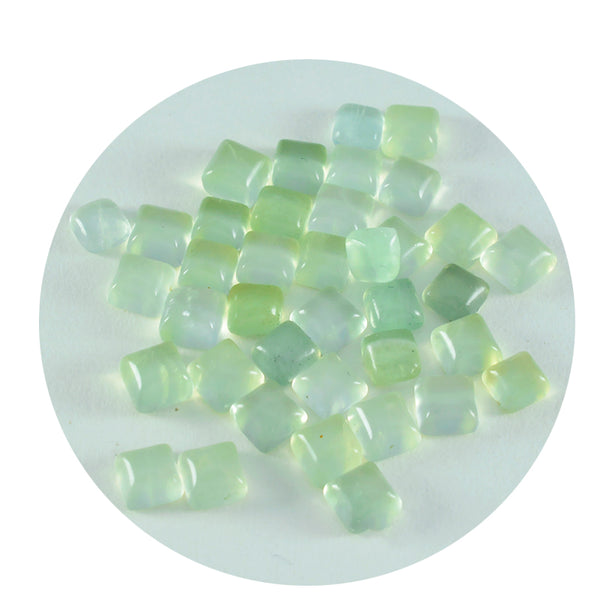 Prehnite 1PC Small 8x8 MM Square Cabochon Green Luster semi Precious Loose Gemstones
