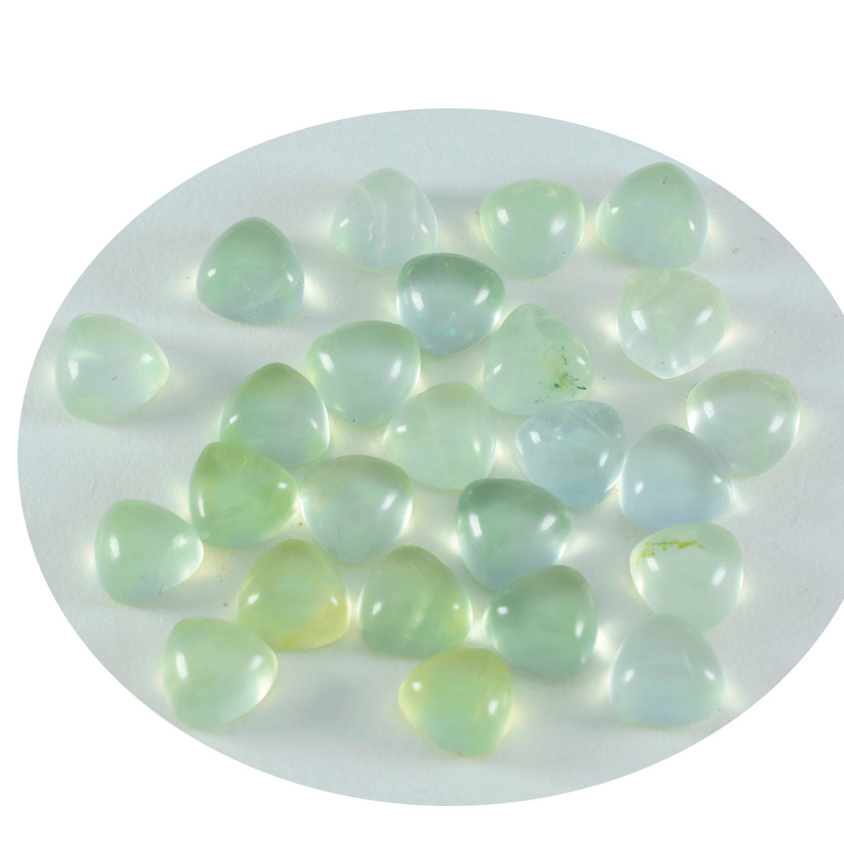 Prehnite 1PC Small 8x8 MM Triangle Cabochon Green Fiery semi Precious Gems Immagine secondaria del prodotto