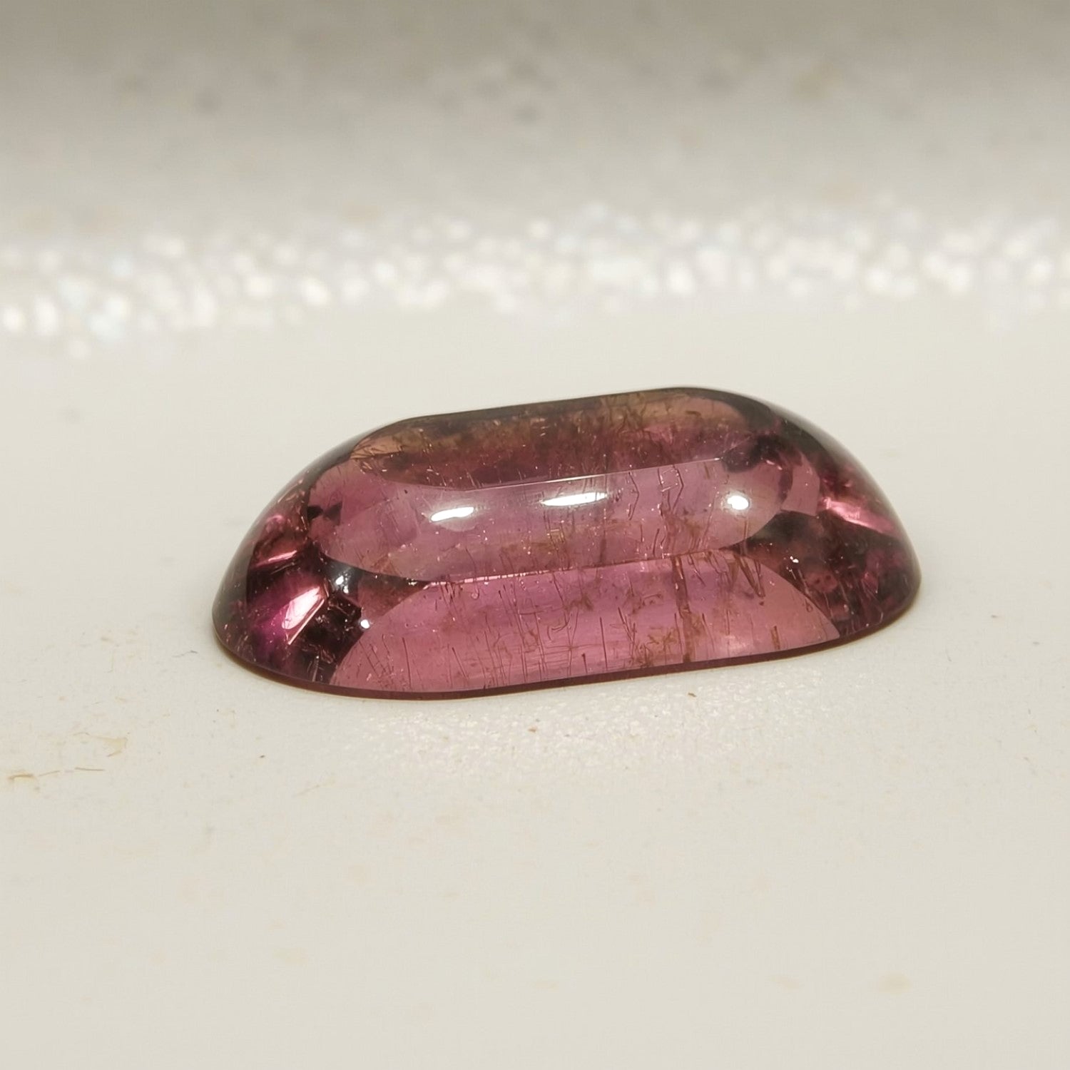 Pink Tourmaline 1PC Small 6x12 MM Baguette Cabochon Pink Fiery semi Precious Semi Precious Gemstone Secundaire afbeelding