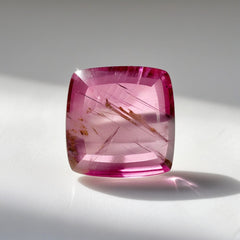 Pink Tourmaline 1PC Large 10x10 MM Cushion Cabochon Pink Shine semi Precious Loose Gemstones