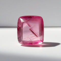 Pink Tourmaline 1PC Large 11x11 MM Cushion Cabochon Pink Fine semi Precious Semi Precious Gemstone