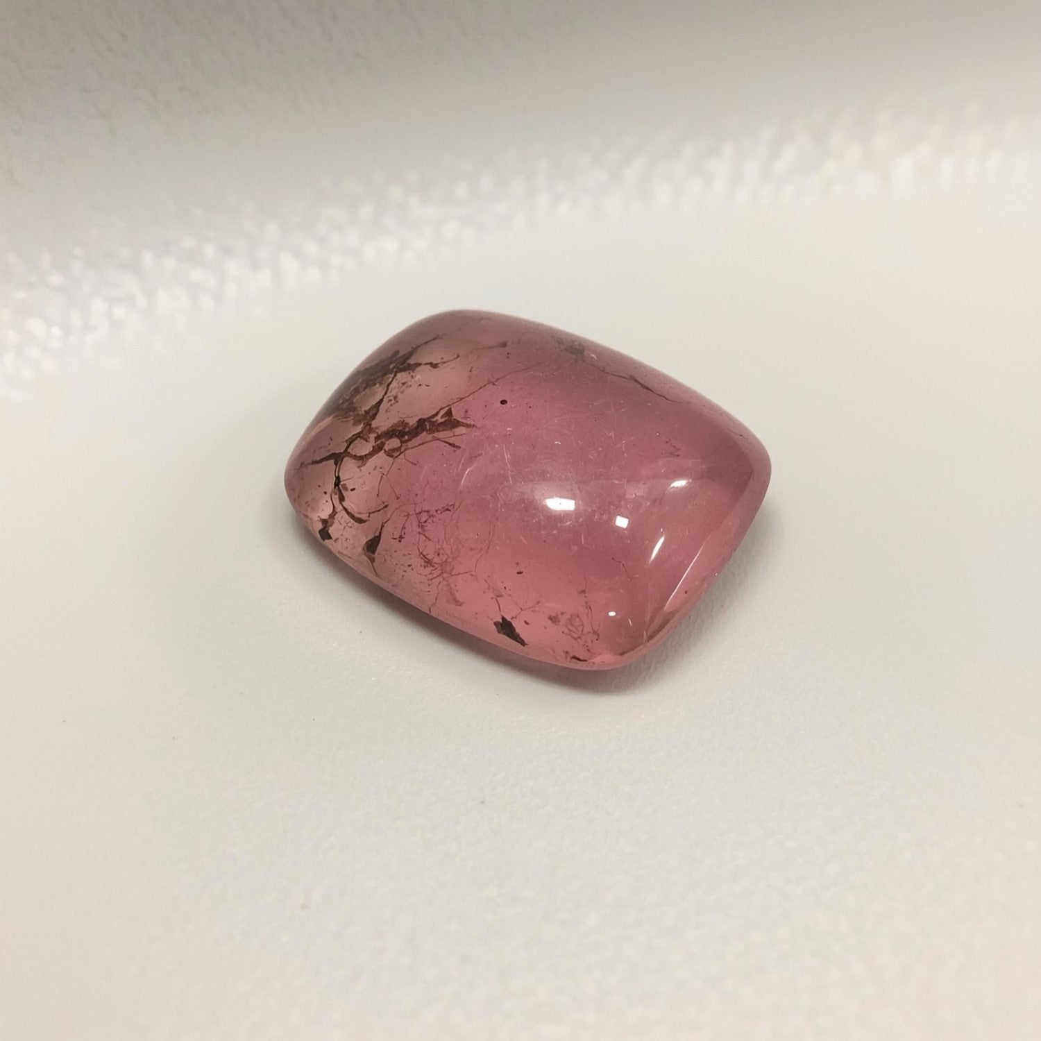 Pink Tourmaline 10PC Tiny 3x3 MM Cushion Cabochon Pink Fiery semi Precious Loose Gemstone Secundaire afbeelding