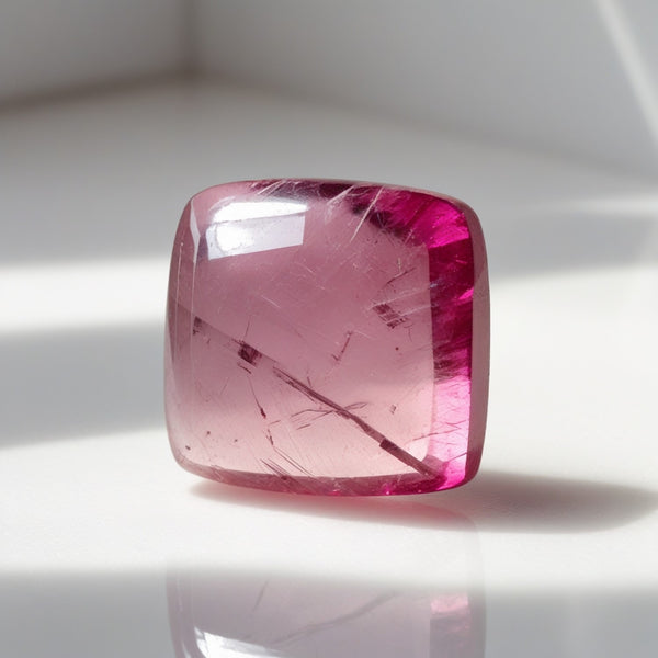Pink Tourmaline 1PC Tiny 6x6 MM Cushion Cabochon Pink Polished semi Precious Precious Gemstone