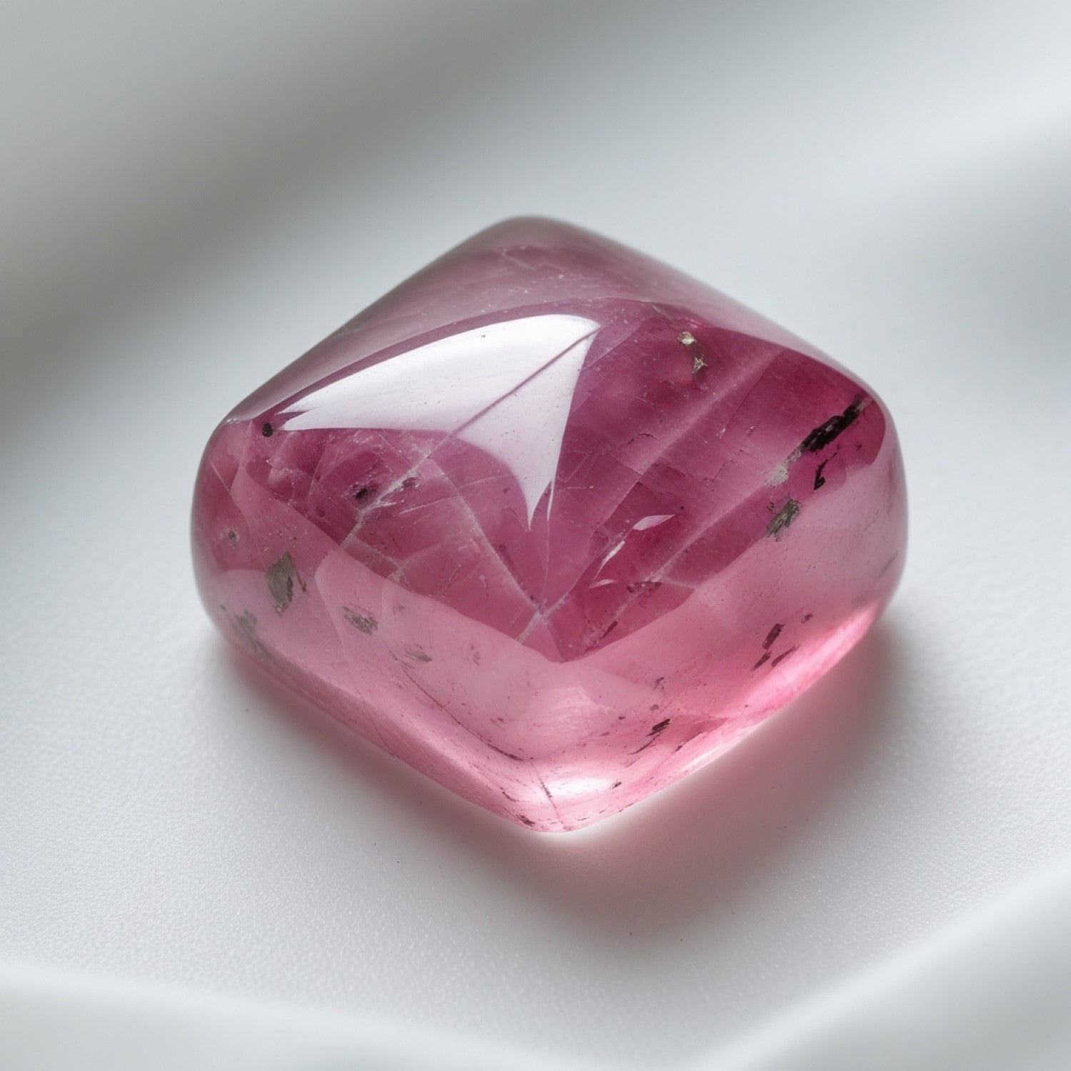 Pink Tourmaline 1PC Medium 9x9 MM Cushion Cabochon Pink Lustrous semi Precious Loose Gemstone