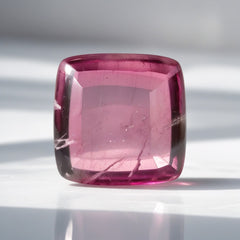 Pink Tourmaline 1PC Medium 9x9 MM Cushion Cabochon Pink Lustrous semi Precious Loose Gemstone