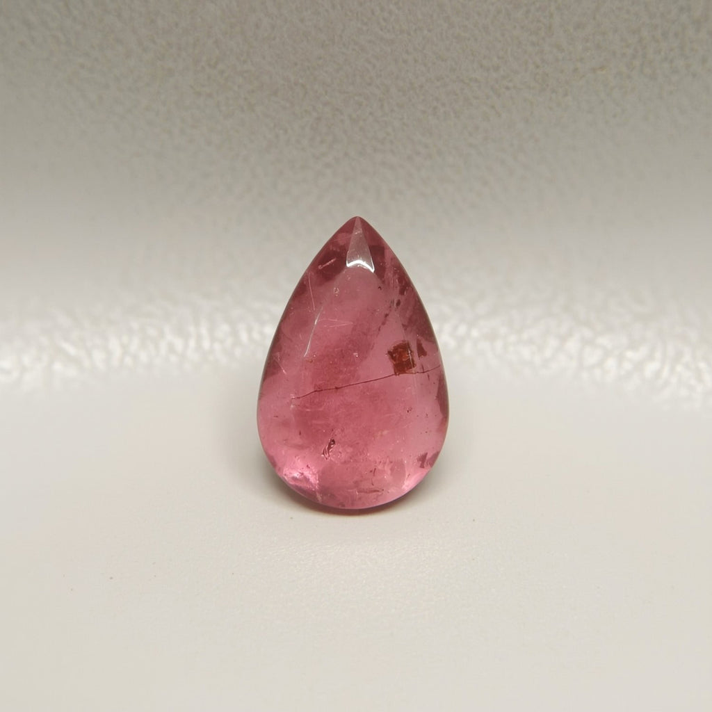 Pink Tourmaline 1PC Small 6x8 MM Pear Cabochon Pink Sparkling semi Precious Gems
