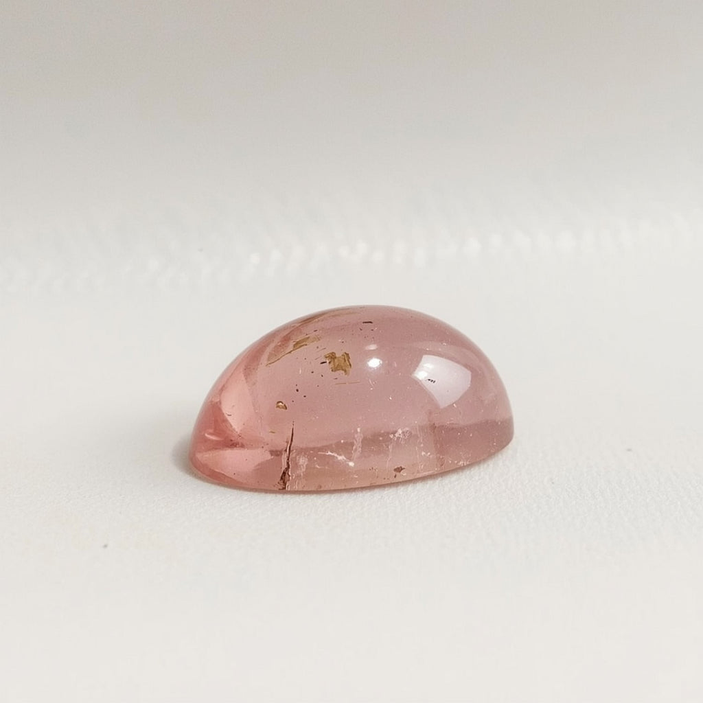 Pink Tourmaline 1PC Small 6x8 MM Pear Cabochon Pink Sparkling semi Precious Gems
