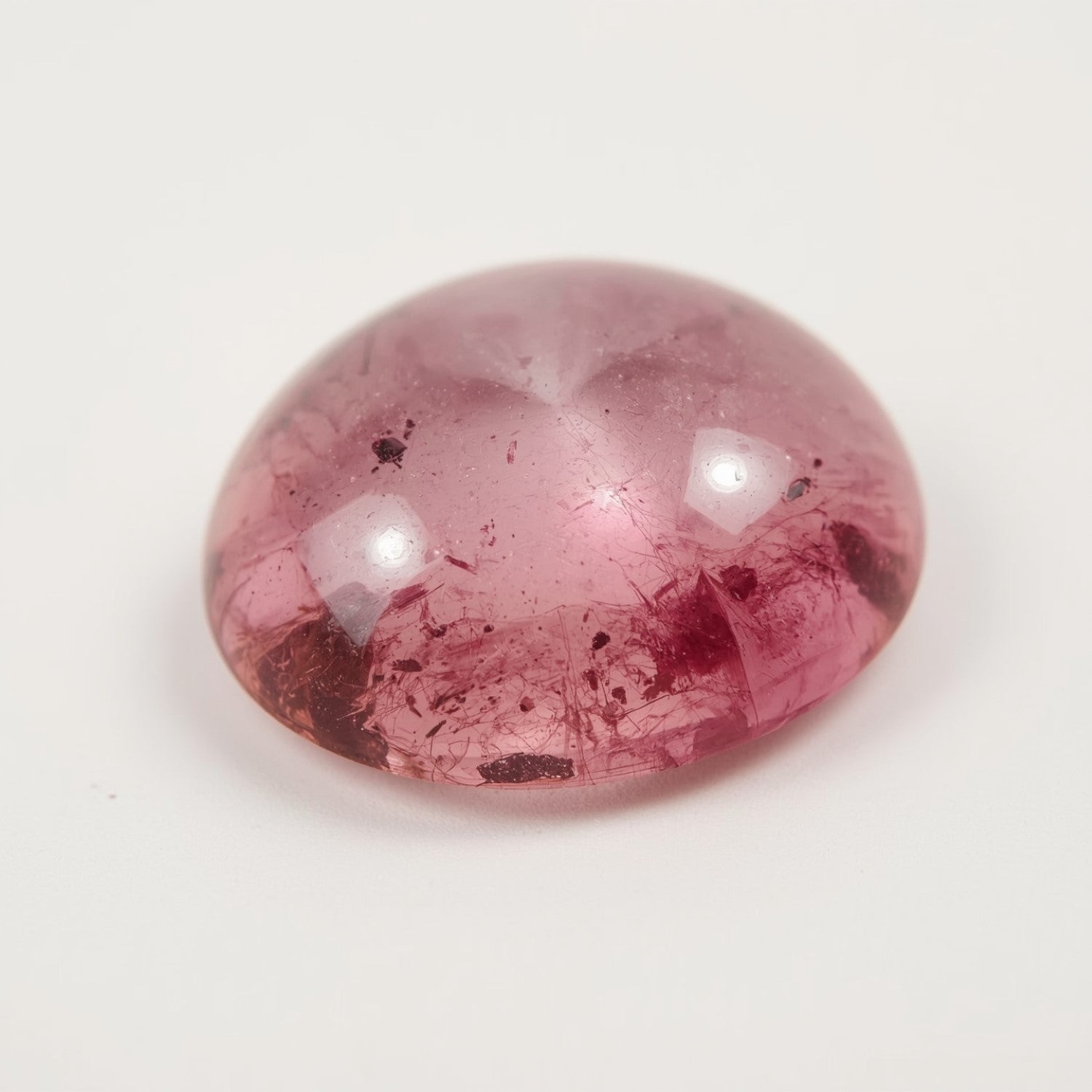 Pink Tourmaline 1PC Large 11x11 MM Round Cabochon Pink Sparkling semi Precious Semi Precious Gemstone Immagine secondaria del prodotto