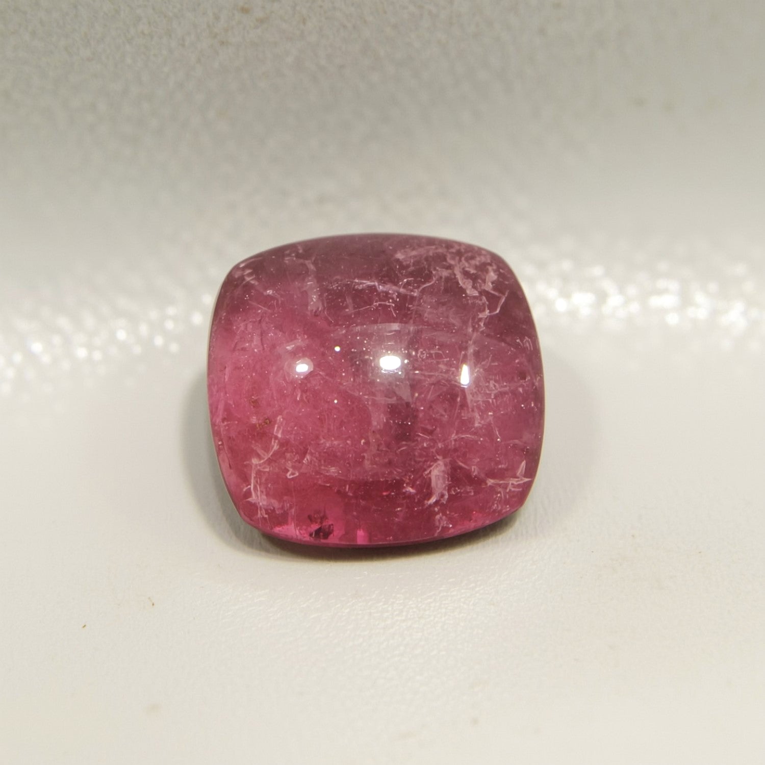 Pink Tourmaline 1PC Large 10x10 MM Square Cabochon Pink Superior semi Precious Loose Gemstone Secundaire afbeelding
