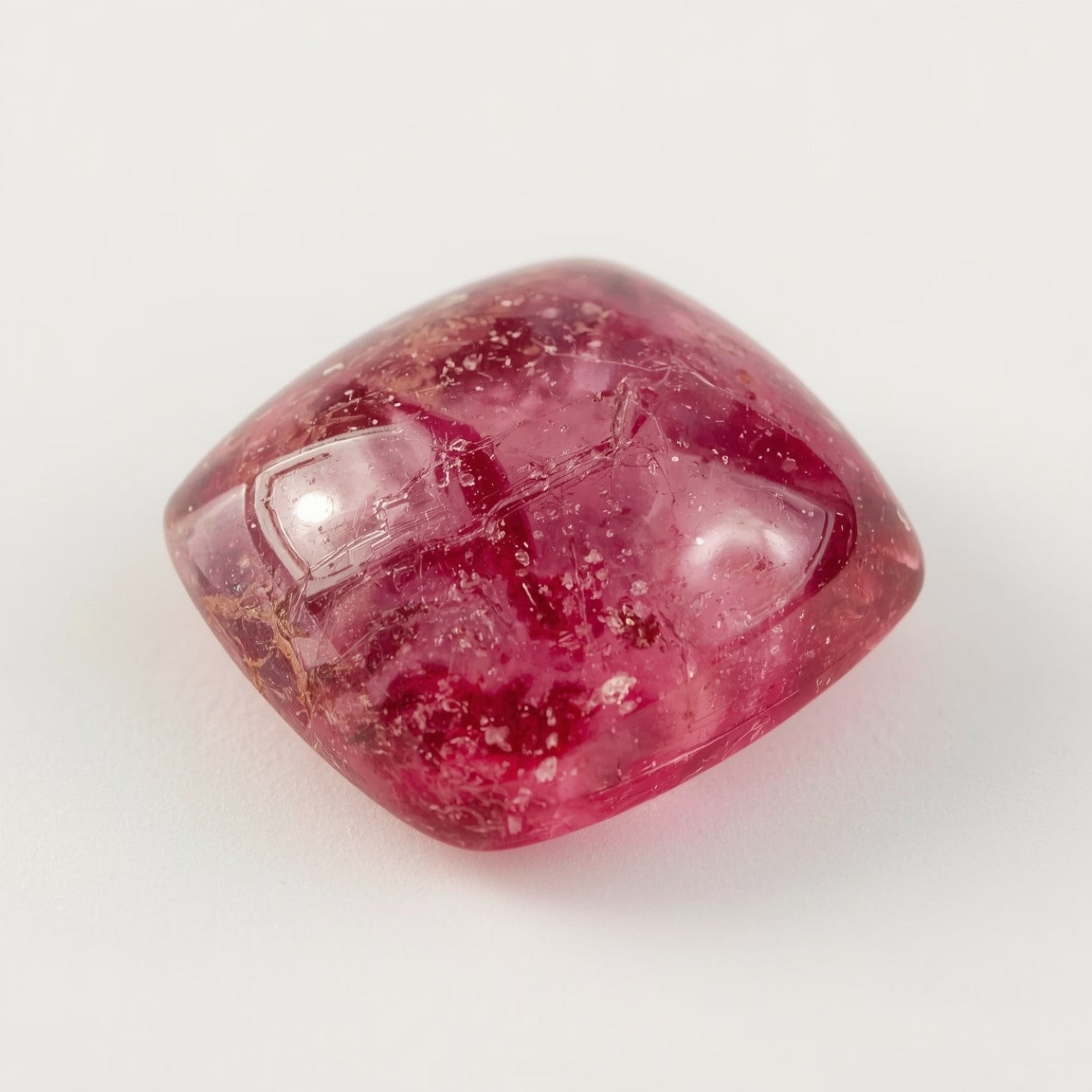 Pink Tourmaline 1PC Large 11x11 MM Square Cabochon Pink Pure semi Precious Loose Gemstones Hoofdafbeelding