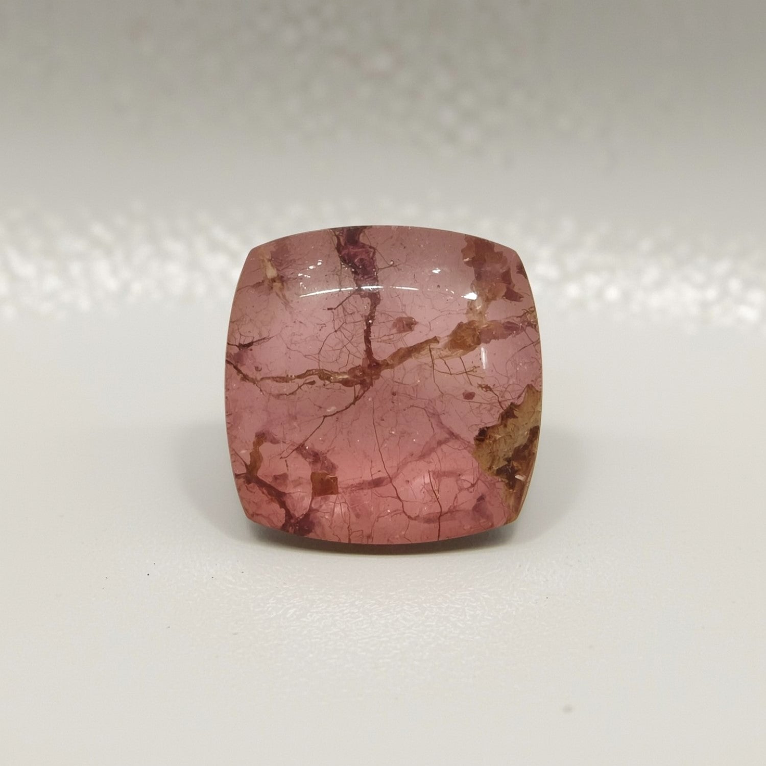 Pink Tourmaline 1PC Large 11x11 MM Square Cabochon Pink Pure semi Precious Loose Gemstones Secundaire afbeelding