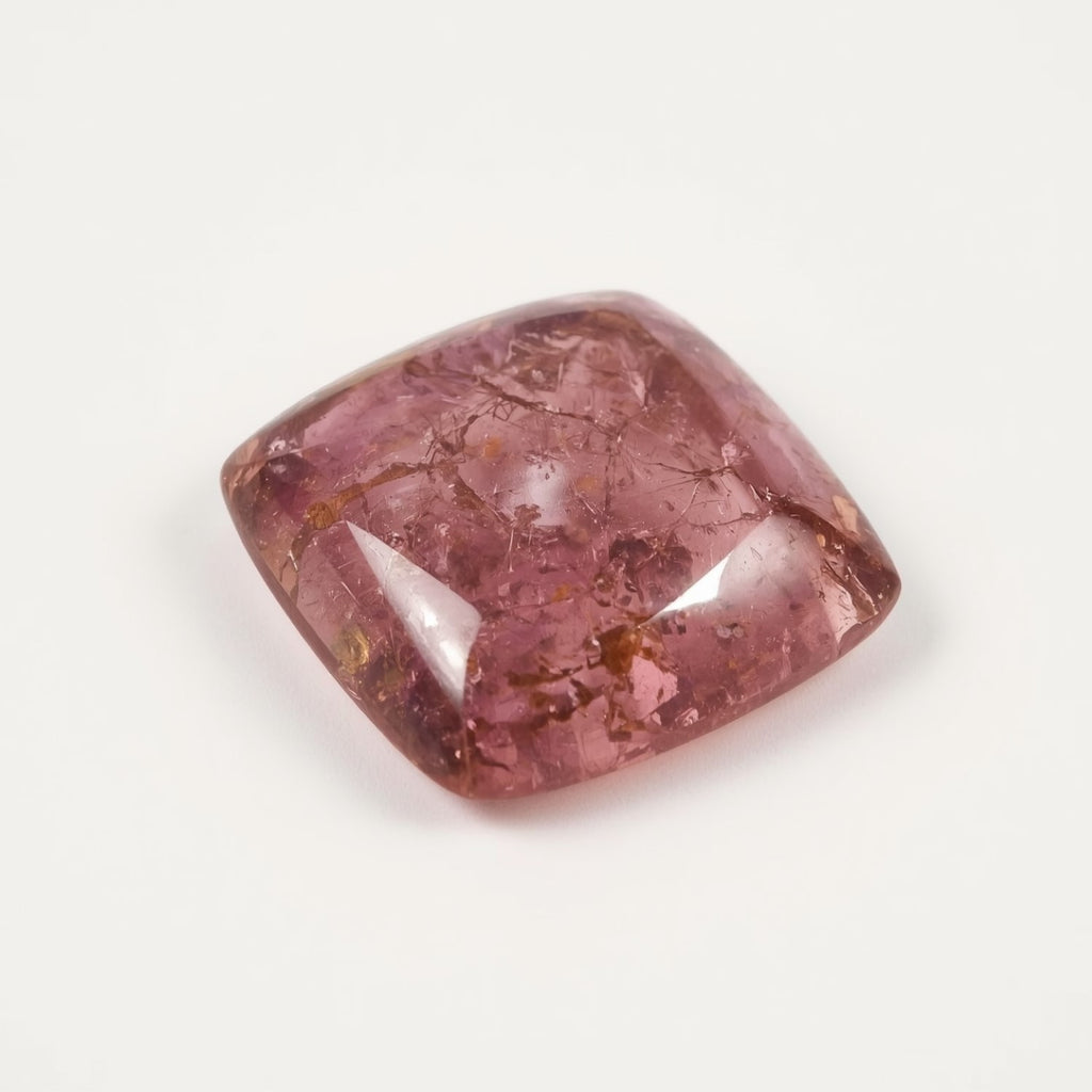 Pink Tourmaline 1PC Tiny 6x6 MM Square Cabochon Pink Fine semi Precious Semi Precious Gemstone