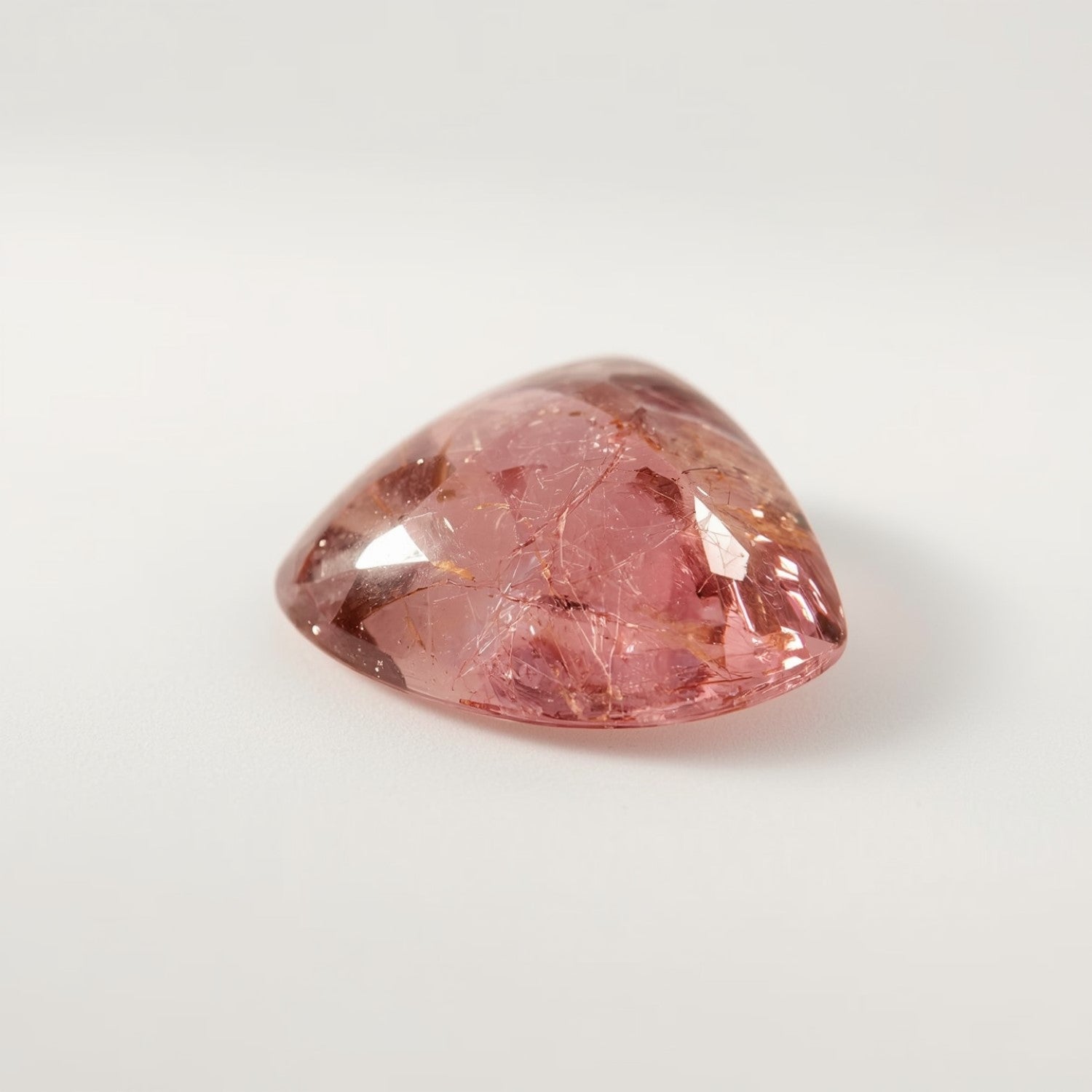 Pink Tourmaline 1PC Large 10x10 MM Triangle Cabochon Pink Shine semi Precious Precious Gemstone Hoofdafbeelding