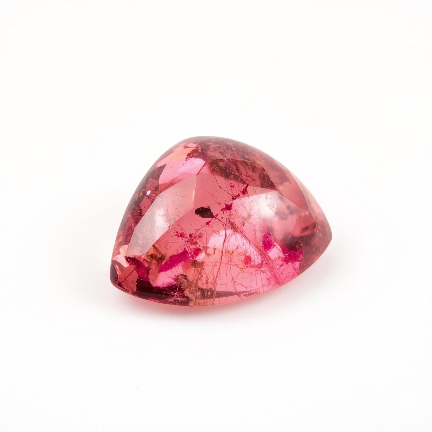 Pink Tourmaline 1PC Large 11x11 MM Triangle Cabochon Pink Fine semi Precious Gems Huvudsaklig produktbild