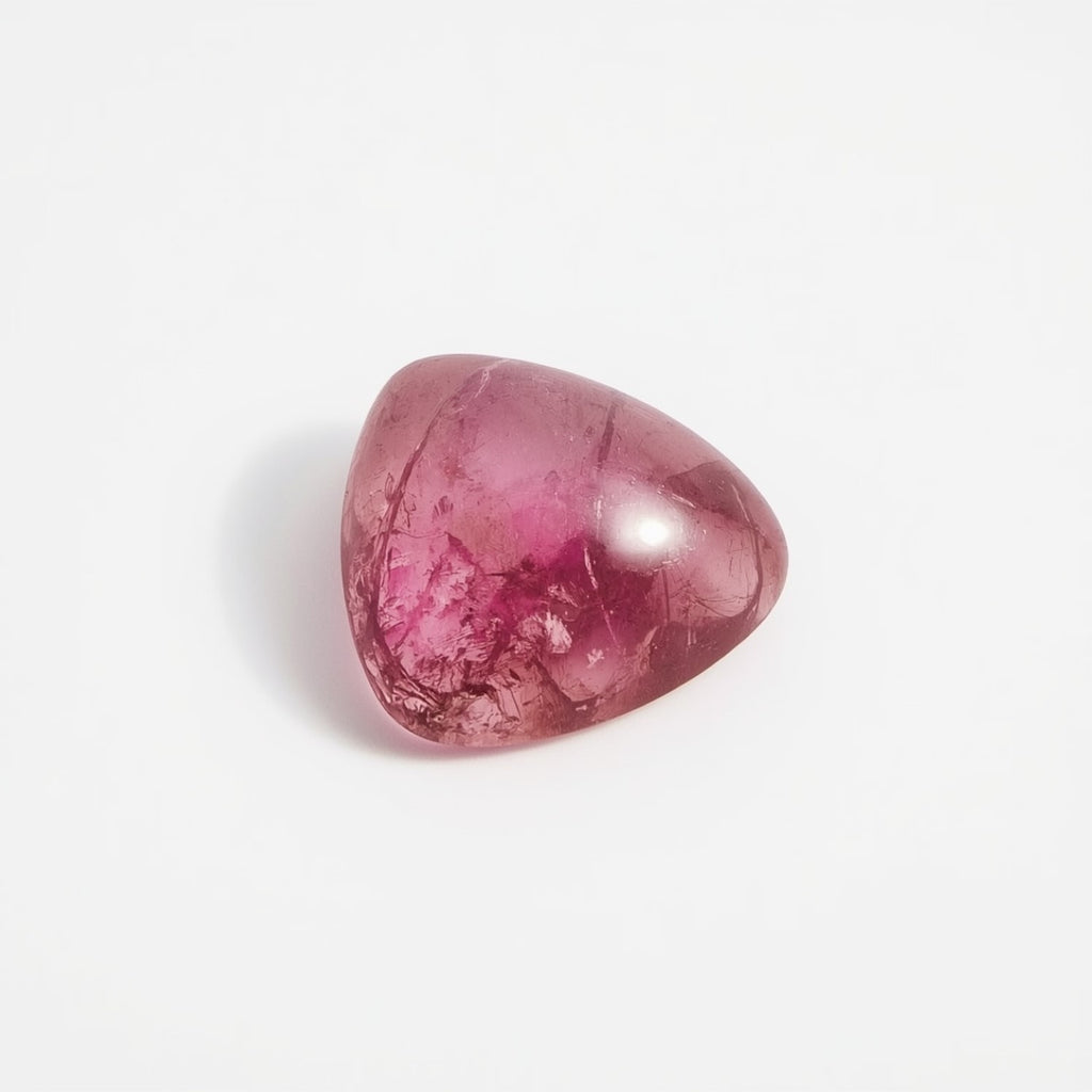 Pink Tourmaline 1PC Tiny 6x6 MM Triangle Cabochon Pink Polished semi Precious Loose Gems