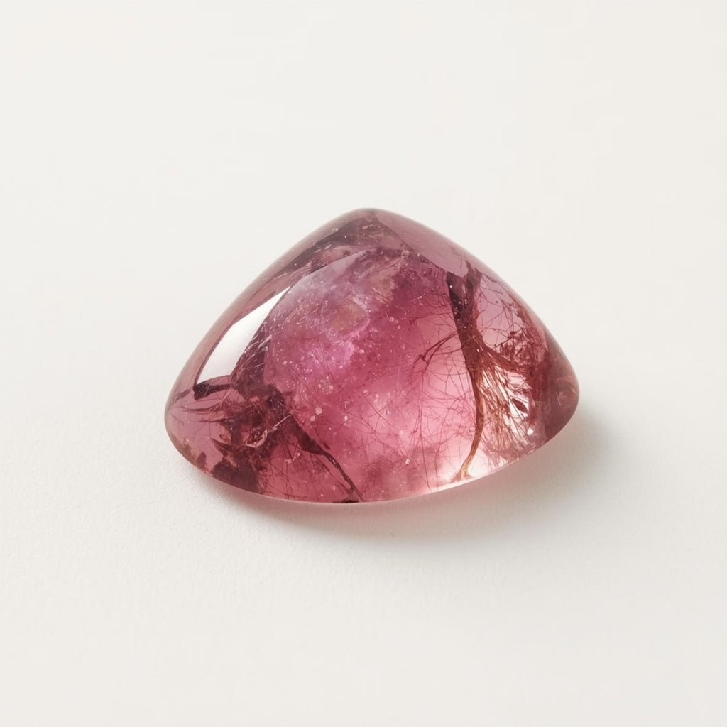 Pink Tourmaline 1PC Small 8x8 MM Triangle Cabochon Pink Luster semi Precious Loose Gemstones