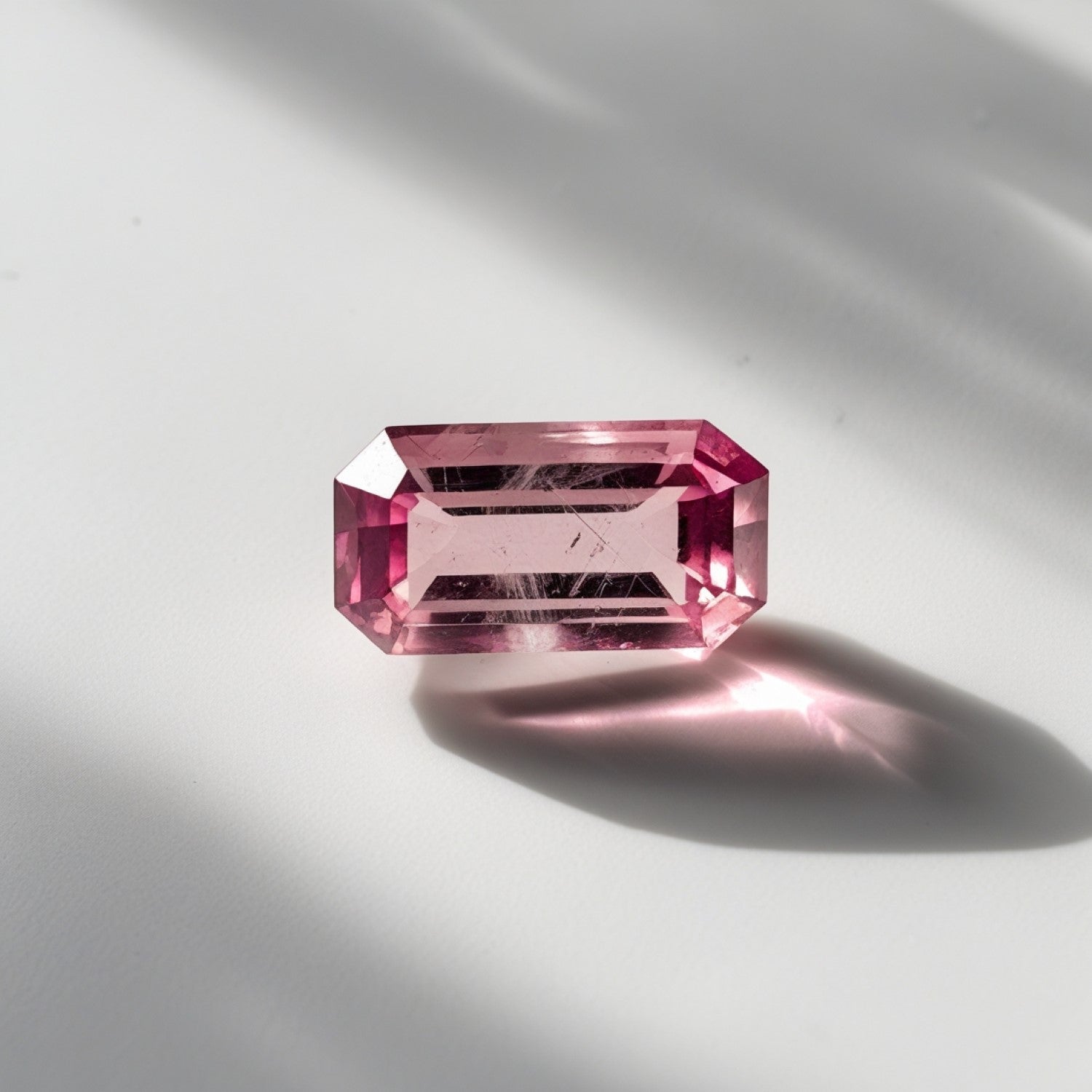 Pink Tourmaline 1PC Tiny 4x8 MM Baguette Faceted Pink Pure Semi Precious Loose Gems Image secondaire du produit